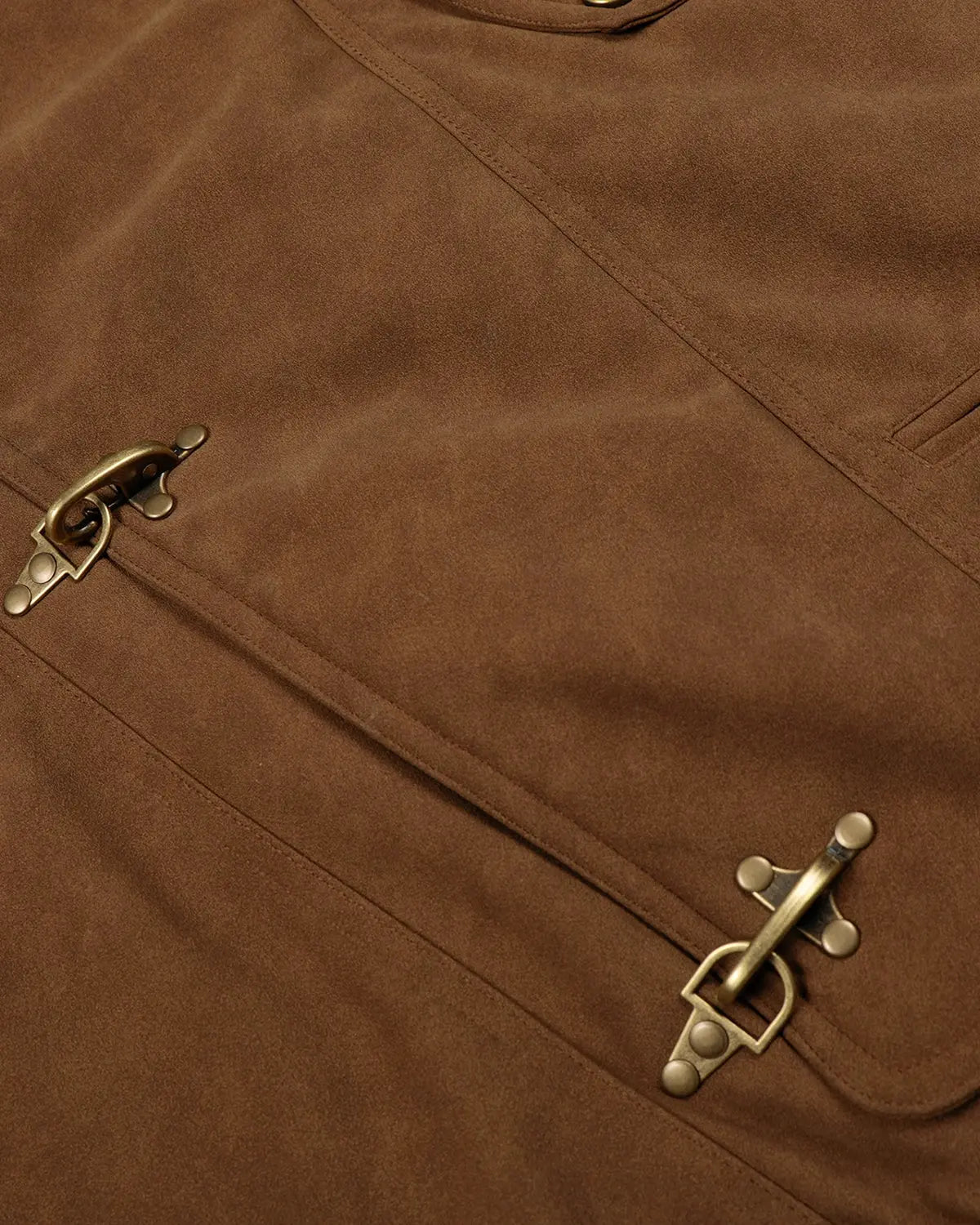 Horse Embroidery Suede Clasp Padded Jacket