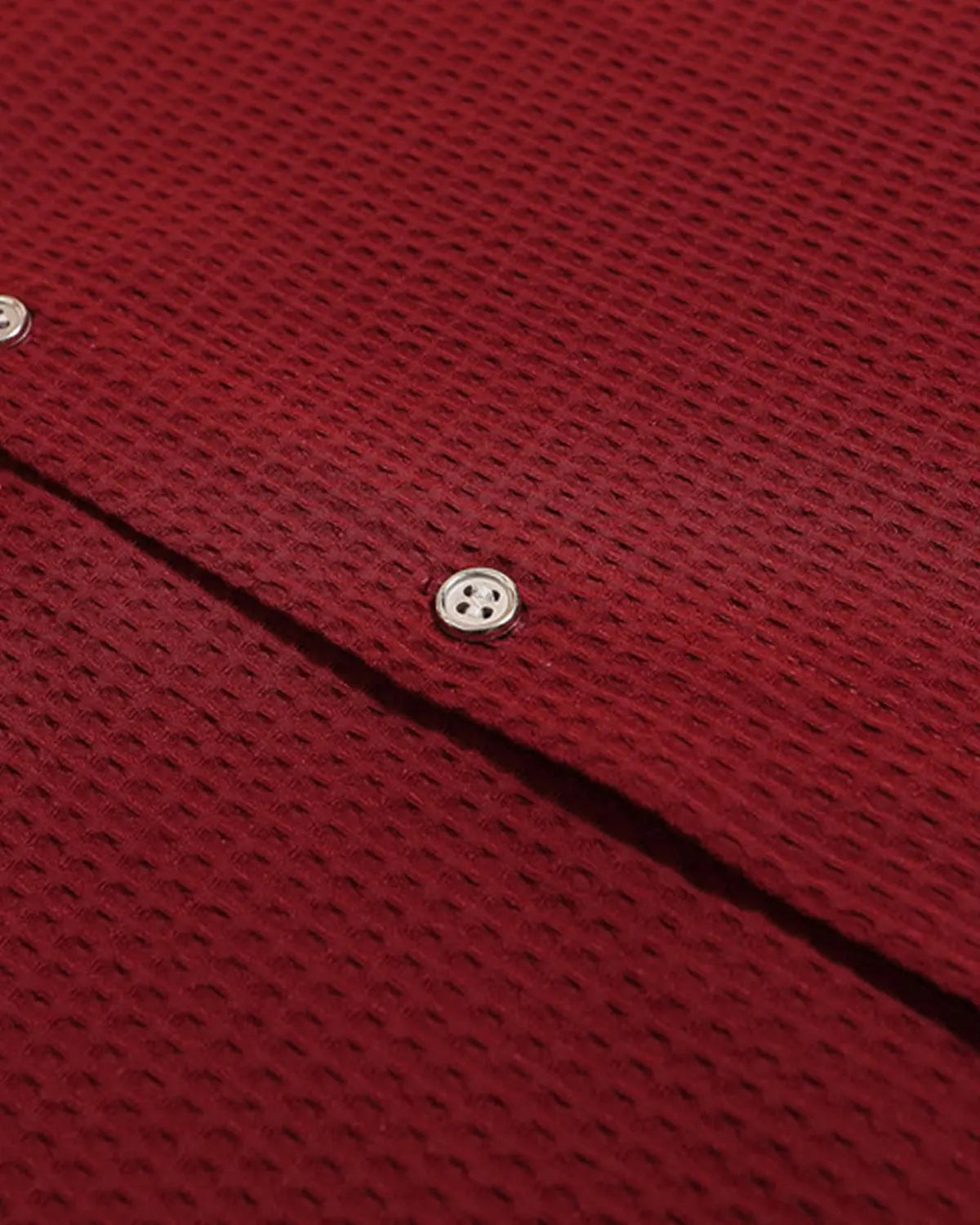 Waffle Shirt with Metal Clasp Detail
