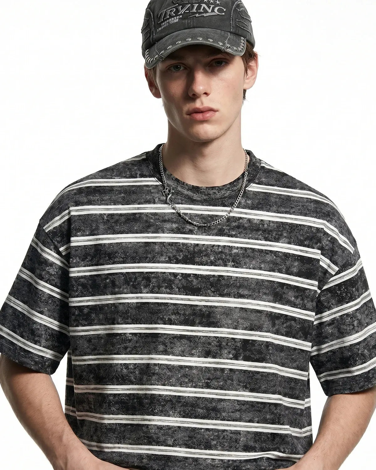 Vintage Washed Striped Boxy T-Shirt