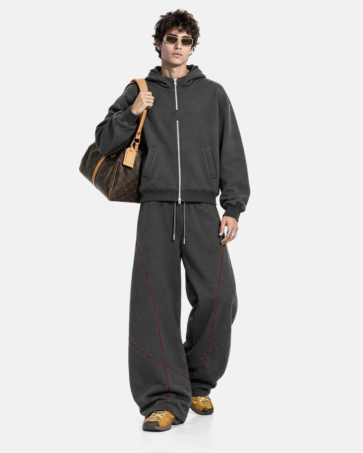 Sweats à capuche zippés en double avec col montant