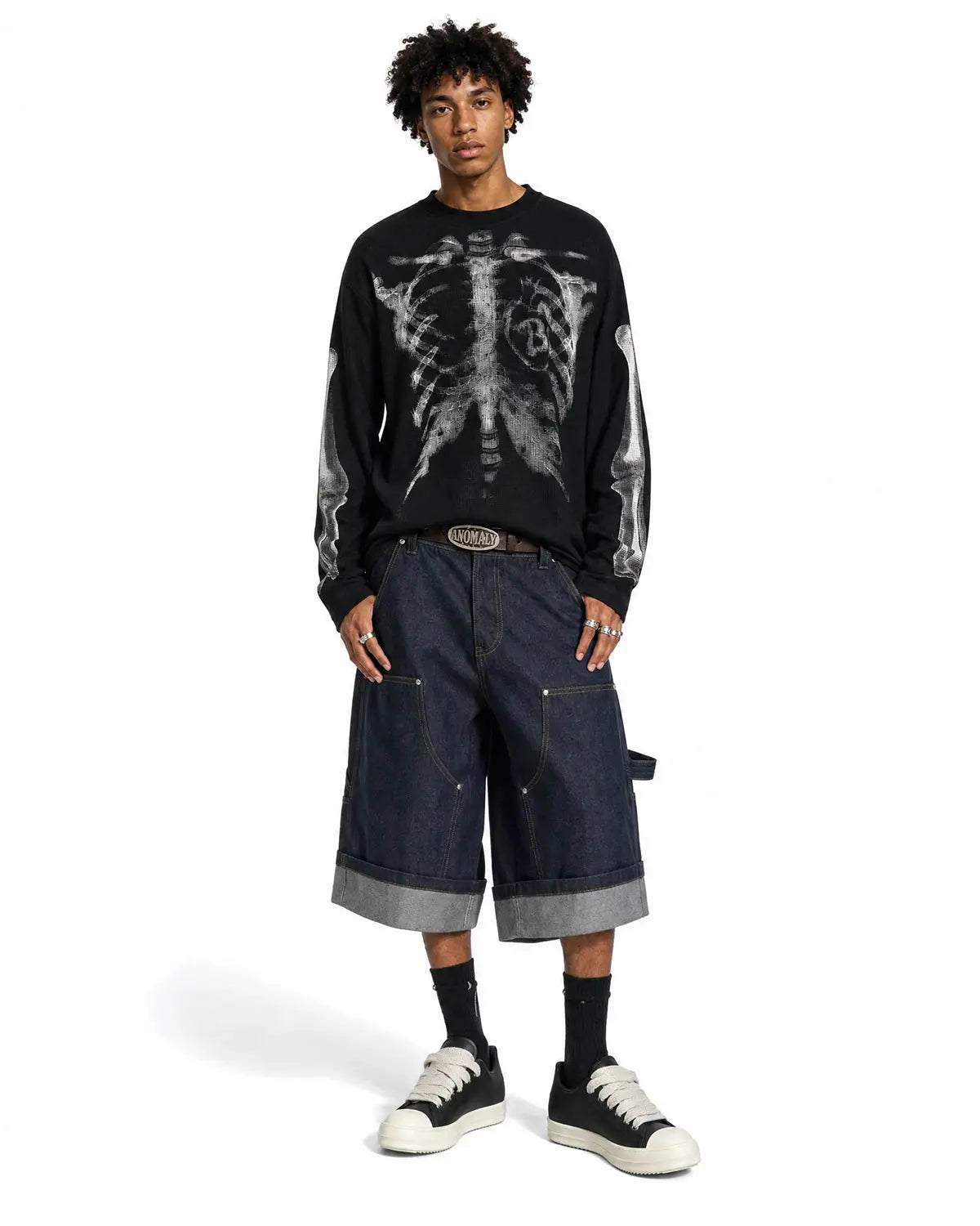 Skeleton Graphic Washed Long Sleeve Tee