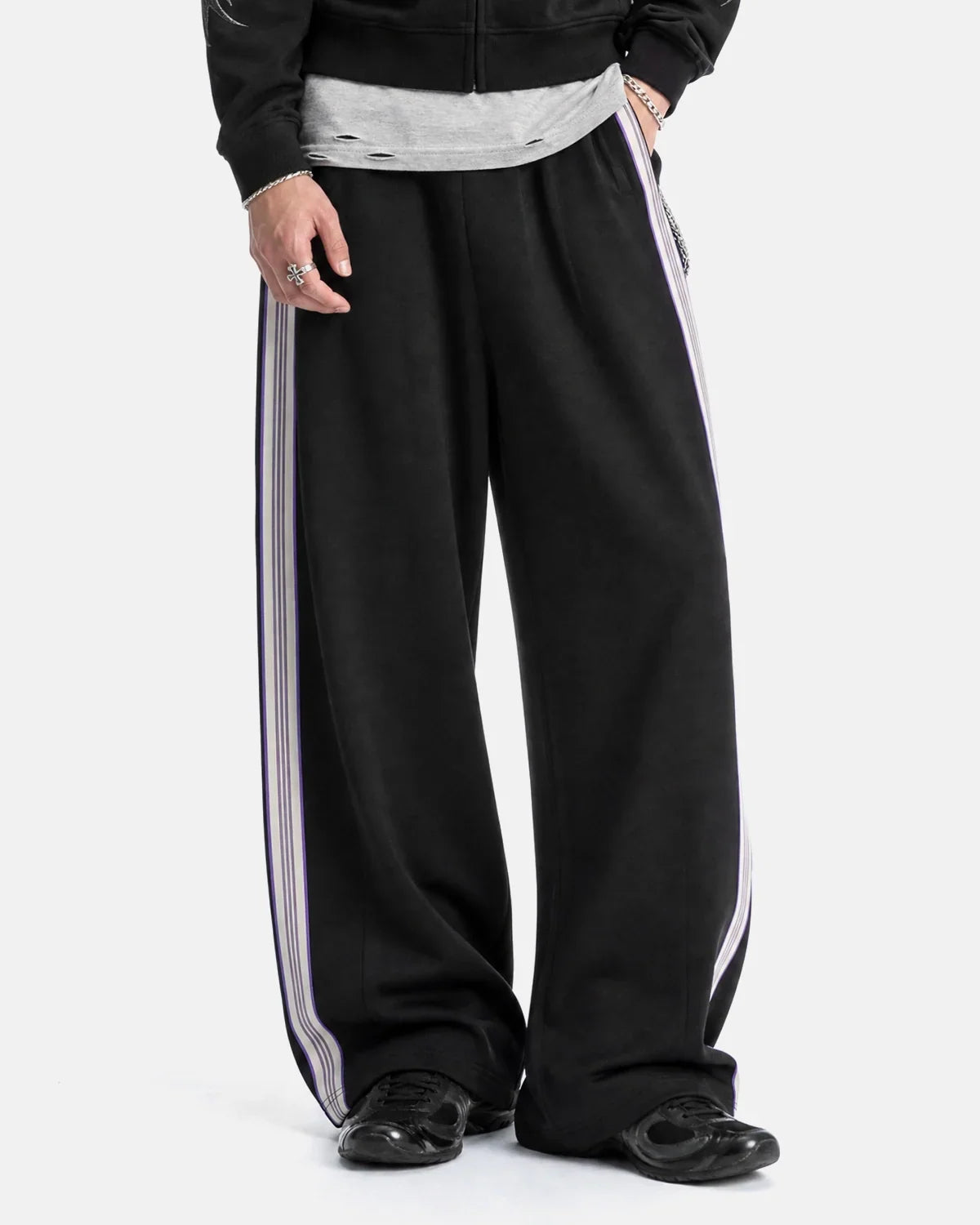 Side Stripe Wide Leg Track Pants