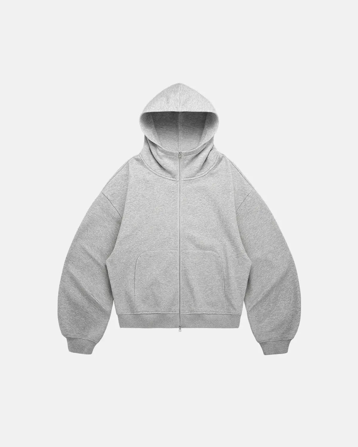 High Collar Fleece Double Zip-Up Hoodies MADXMARX