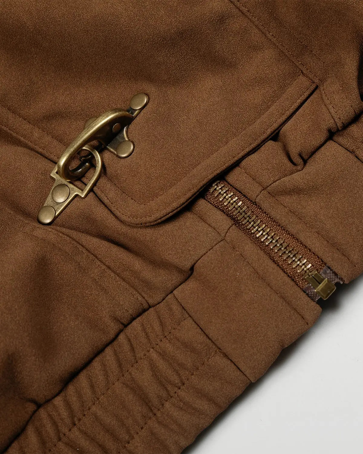 Horse Embroidery Suede Clasp Padded Jacket