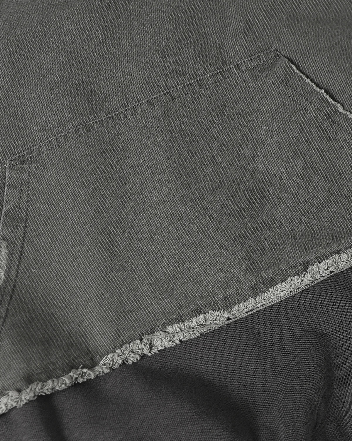 Washed Layered Raw Edge Boxy Hoodie