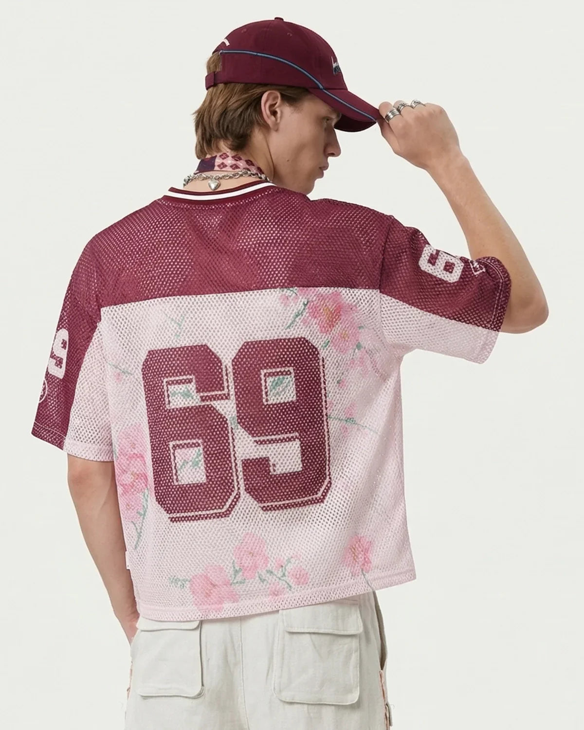 Floral Digital Print Mesh Jersey