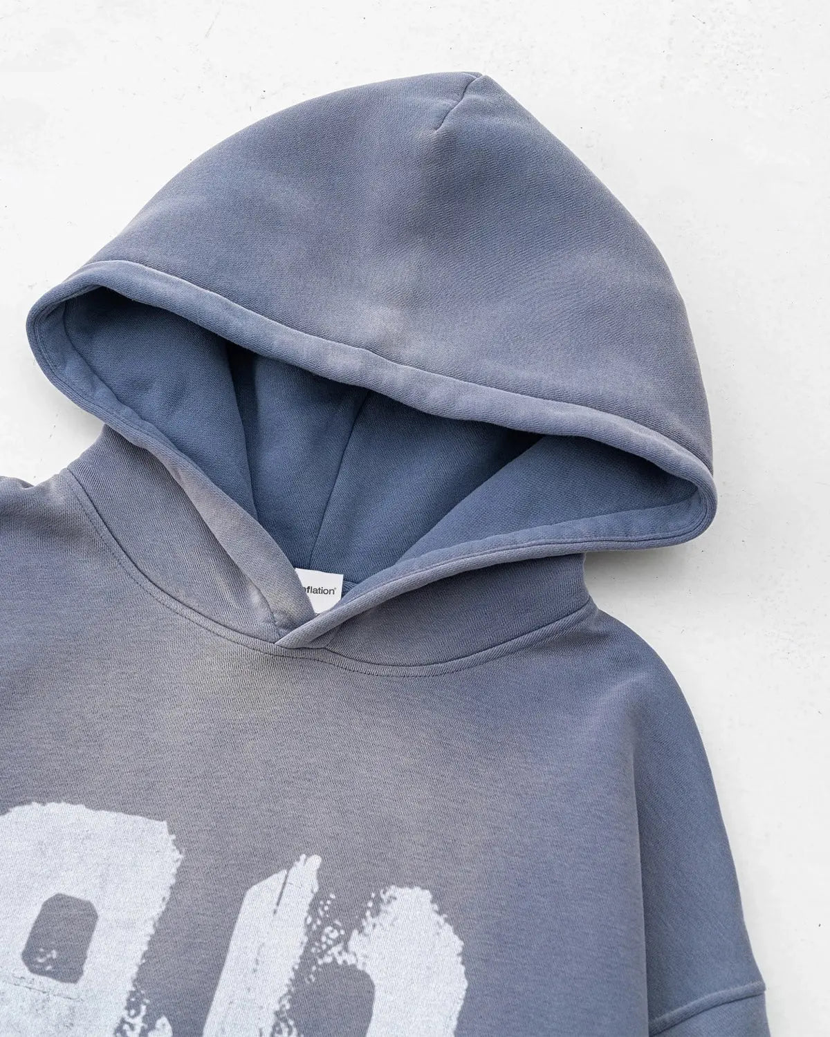 Graffiti Print Washed Fleece hoodie