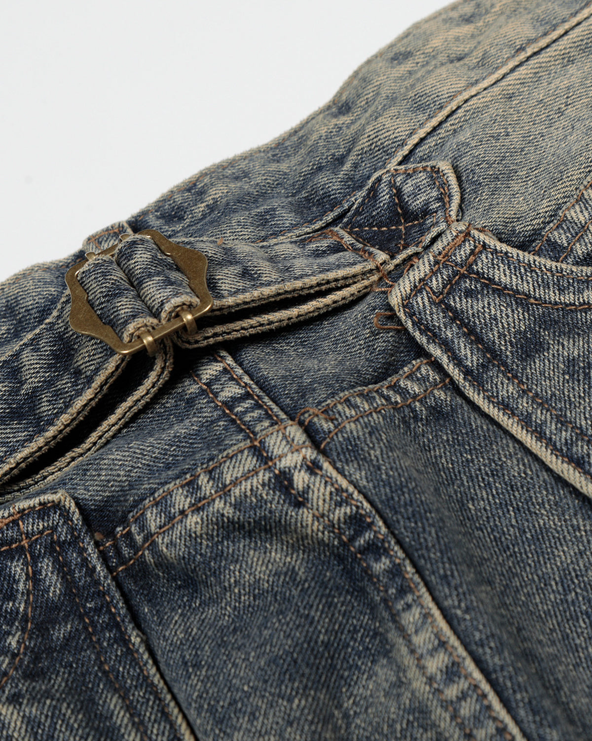 Cinch Back Buckle Acid Washed Jorts