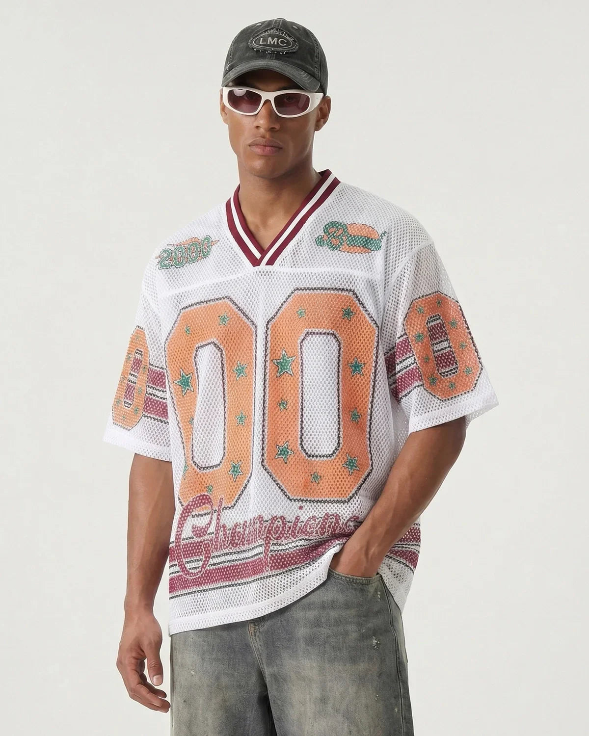 Maillot de foot en maille étoile graphique