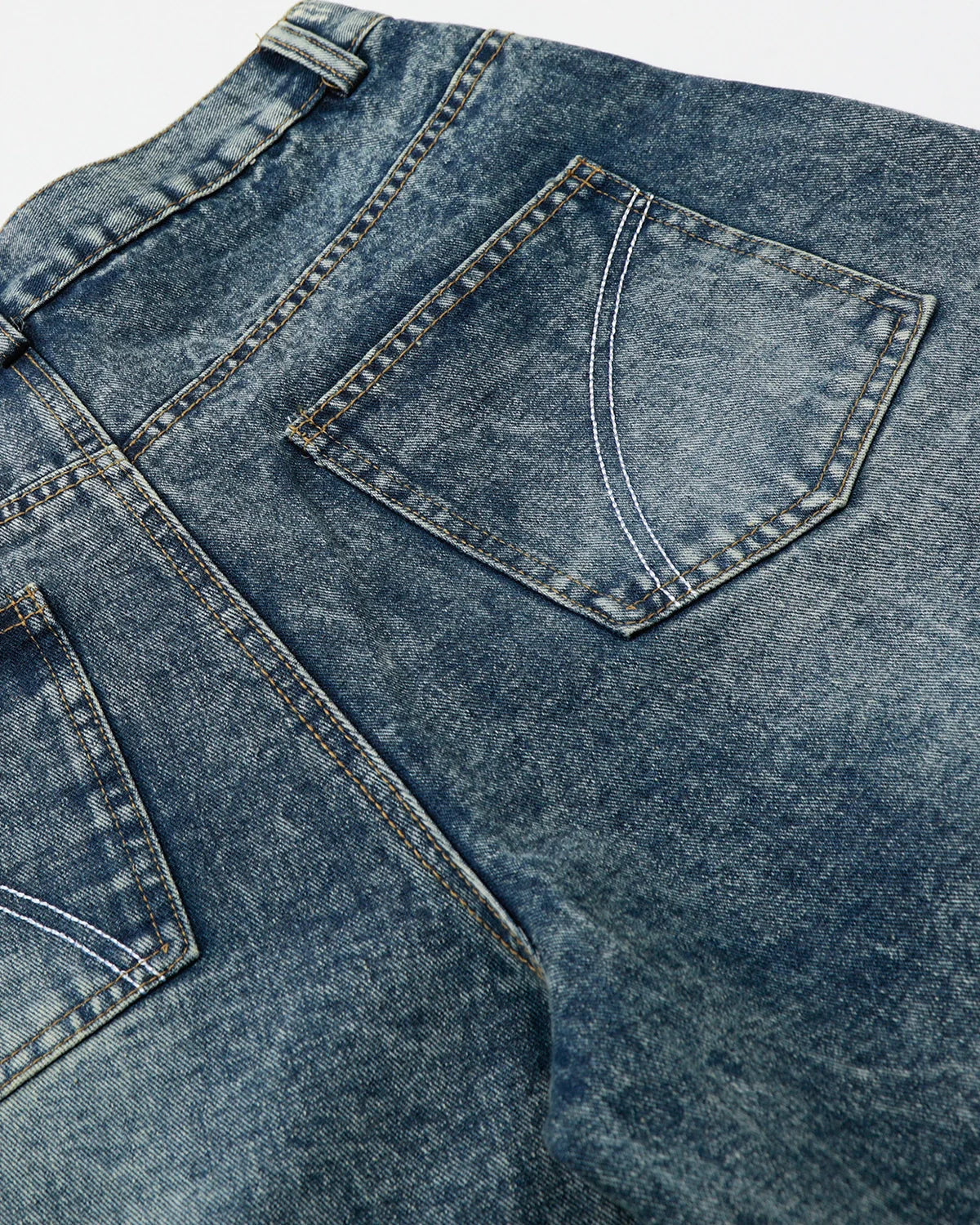 Studded Washed Long Baggy Jorts