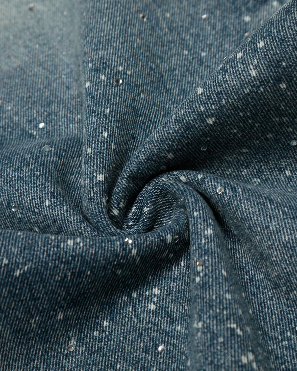 Rhinestone Straight Leg Denim Jeans