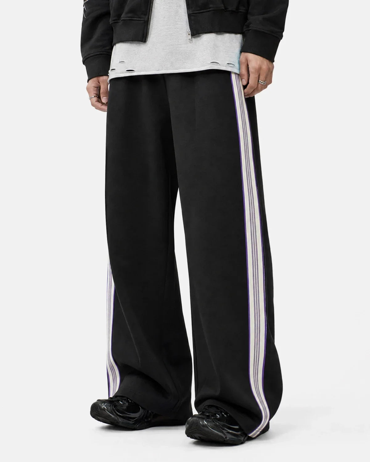 Side Stripe Wide Leg Track Pants