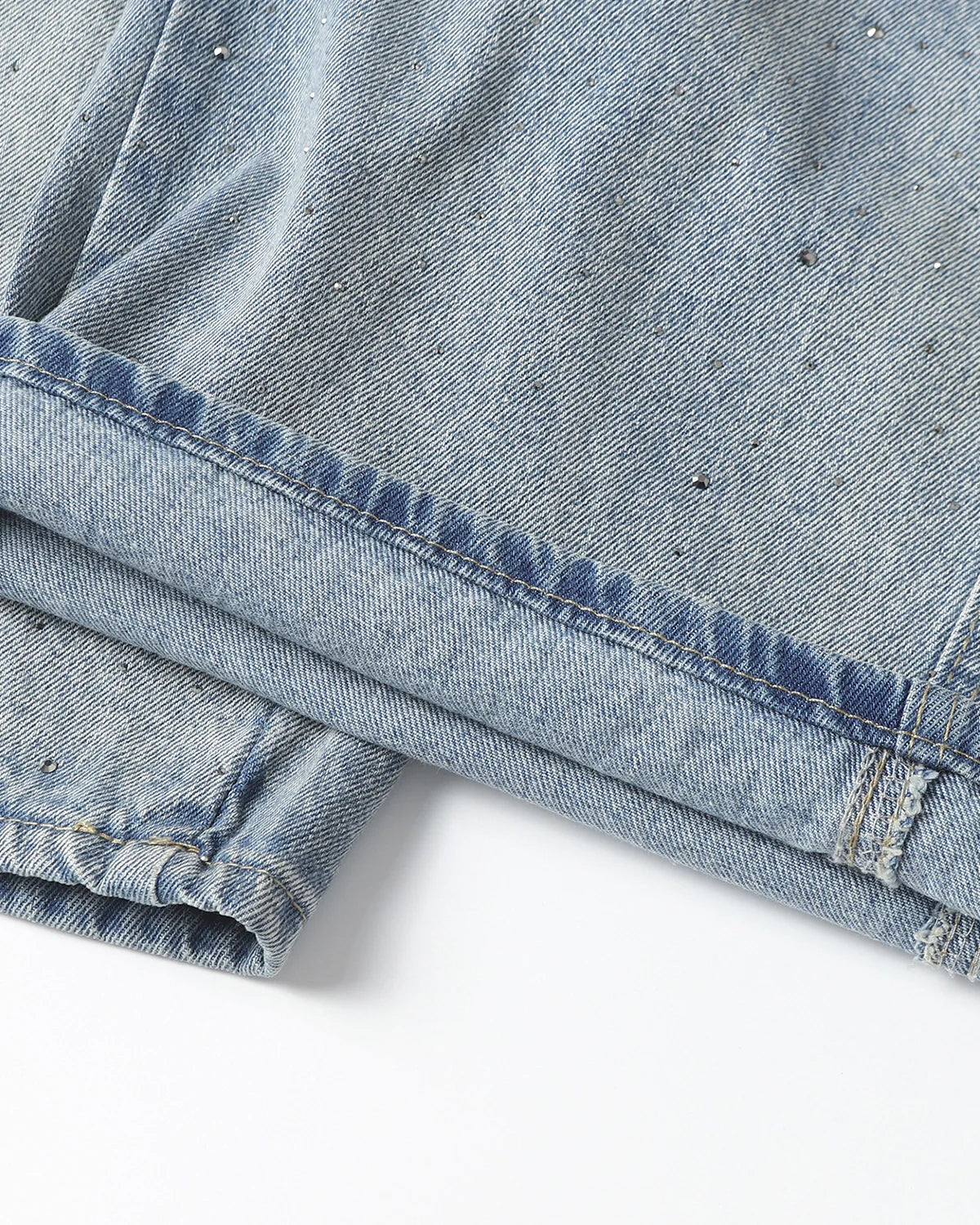 Rhinestone Baggy Barrel Jeans
