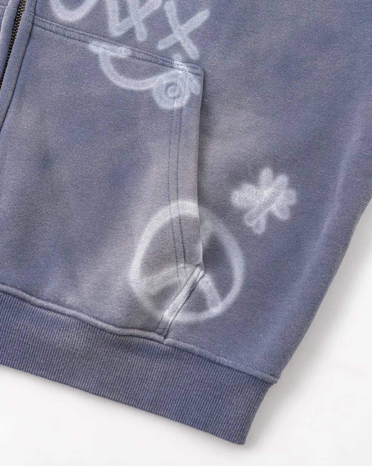 Graffiti Washed Zip Up Hoodies