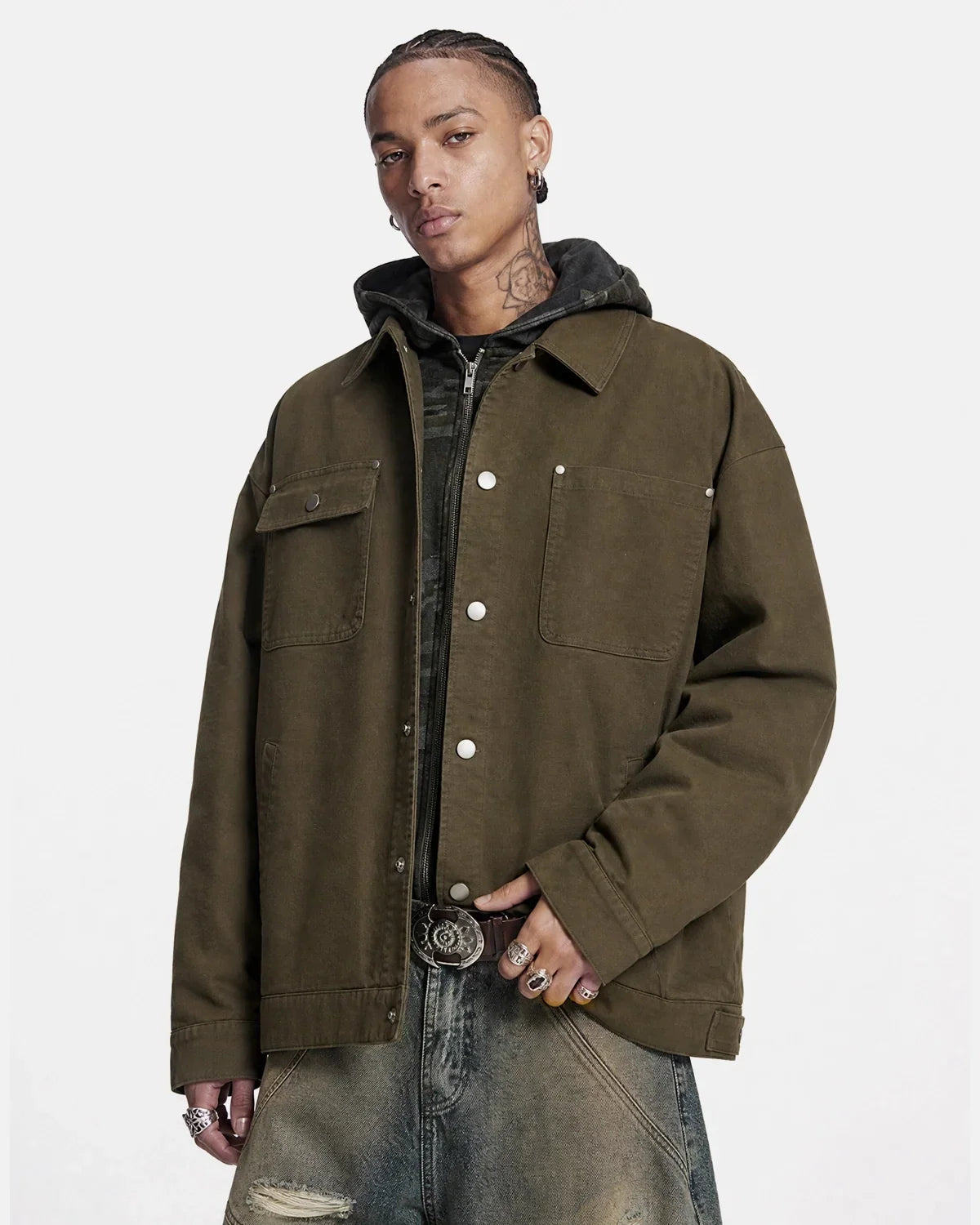 Veste de travail à poche asymétrique