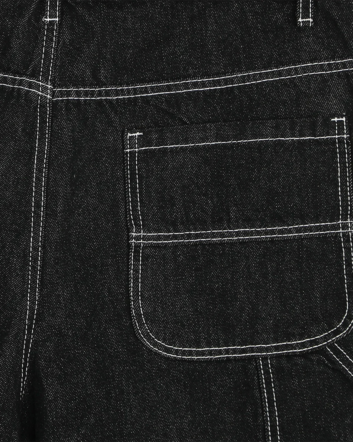 Short en jean cargo brut avec surpiqûres contrastantes