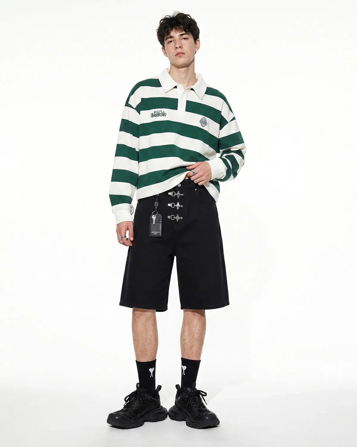 Metal Clasp Baggy Jorts