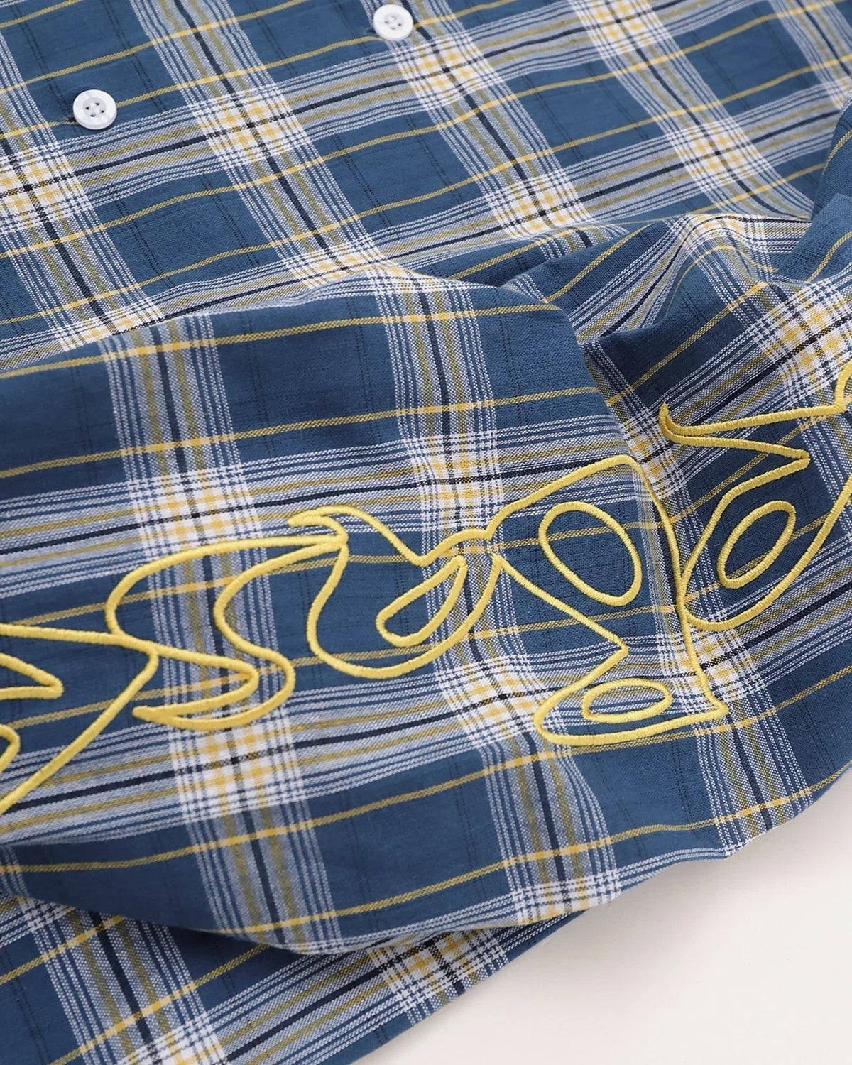 Abstract Line Plaid Shirt