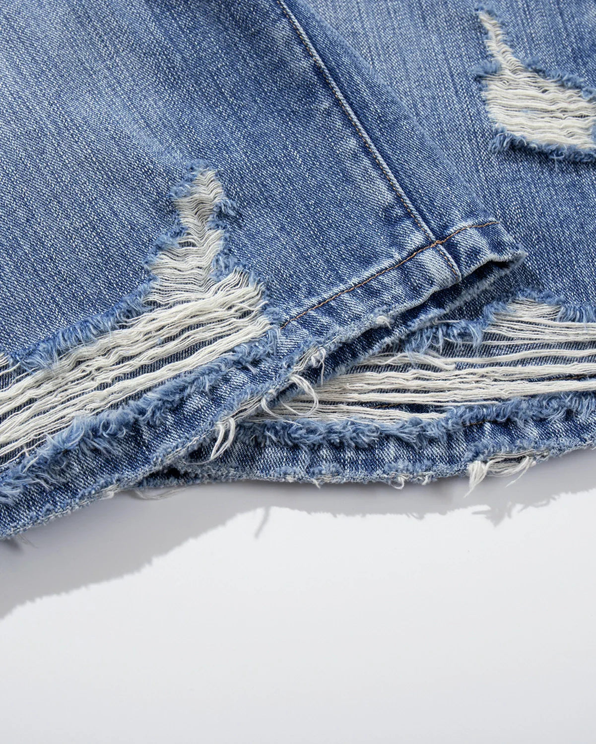 Cinch Back Distressed Denim Jorts