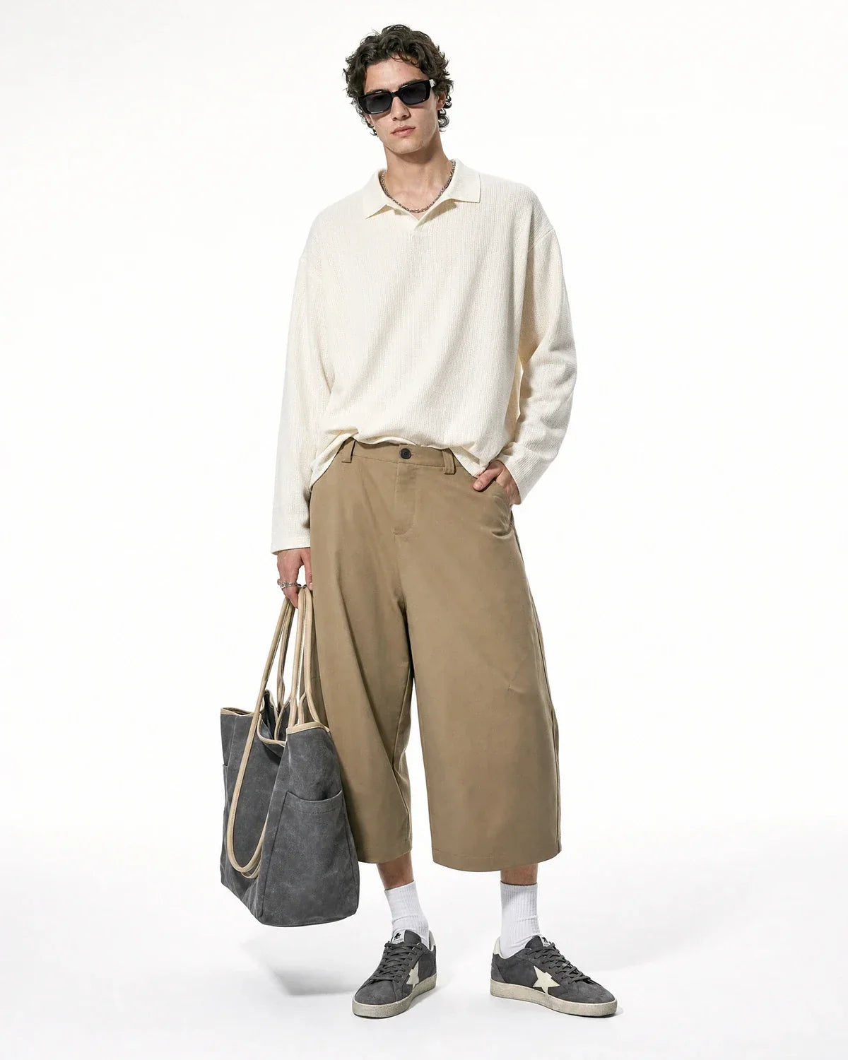 Pleated Barrel Tailored Bermuda Shorts