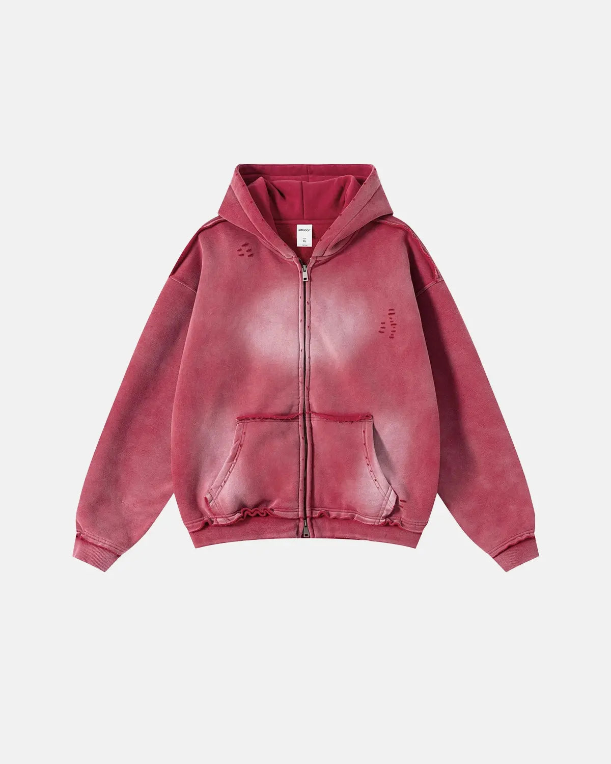 Monkey Wash Ripped Zip Up Hoodies