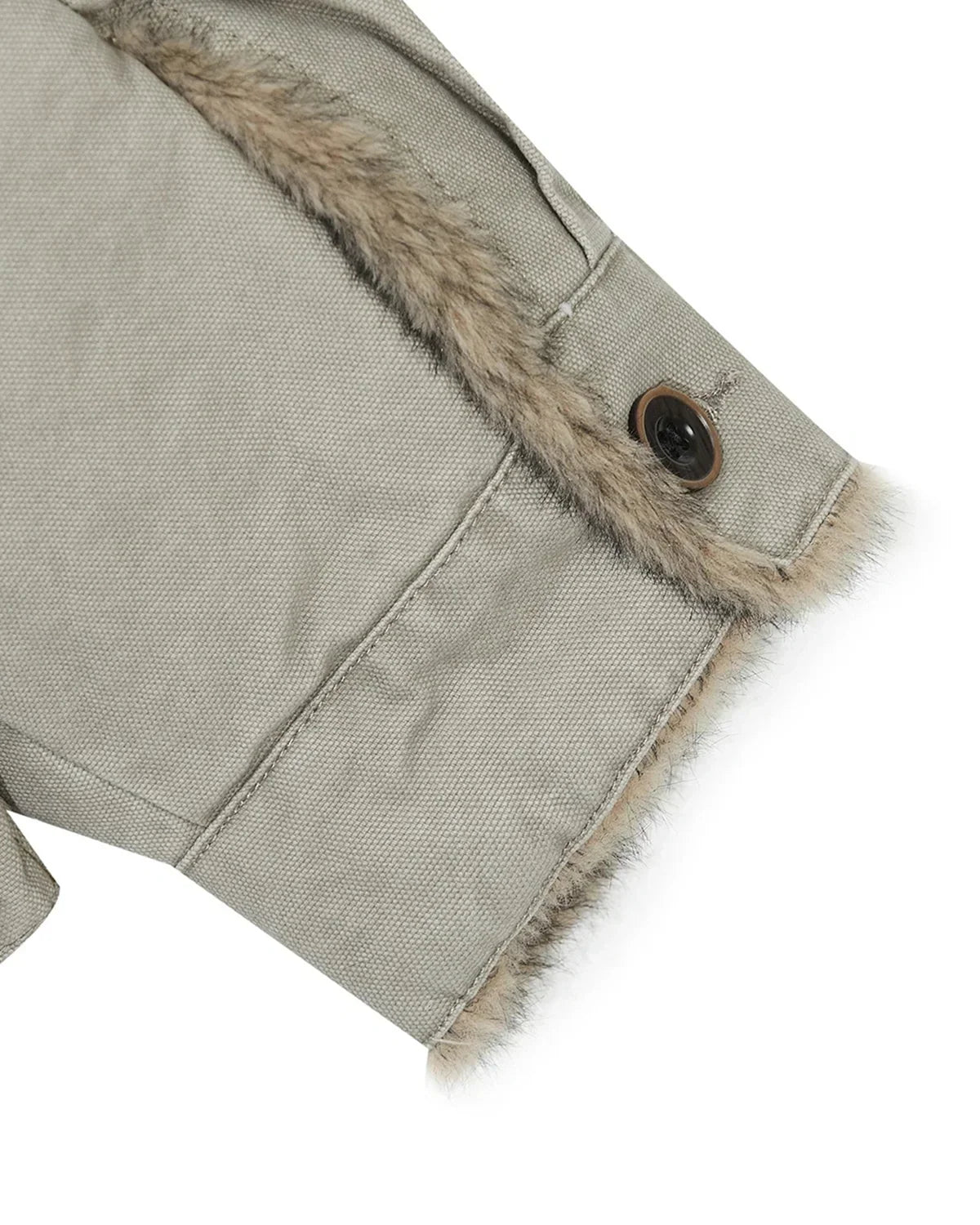 Veste de travail en suédine lavée doublée de fausse fourrure