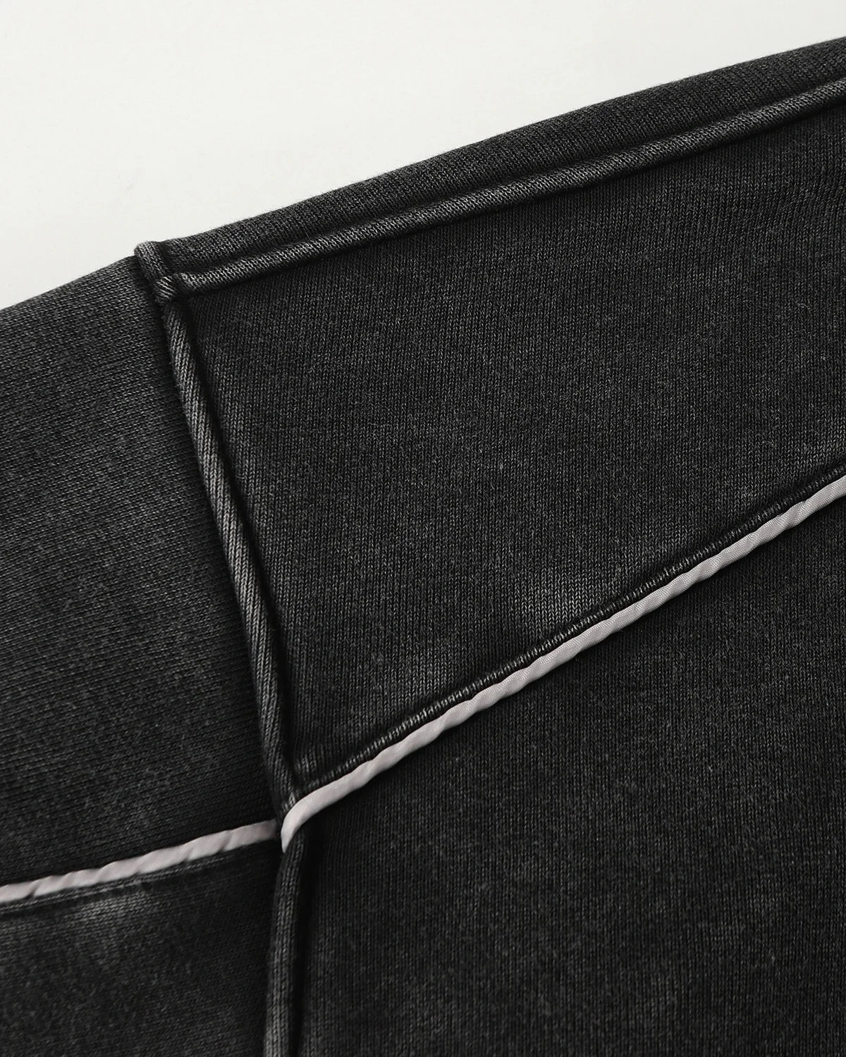 Washed Reflective Piping Boxy Hoodie