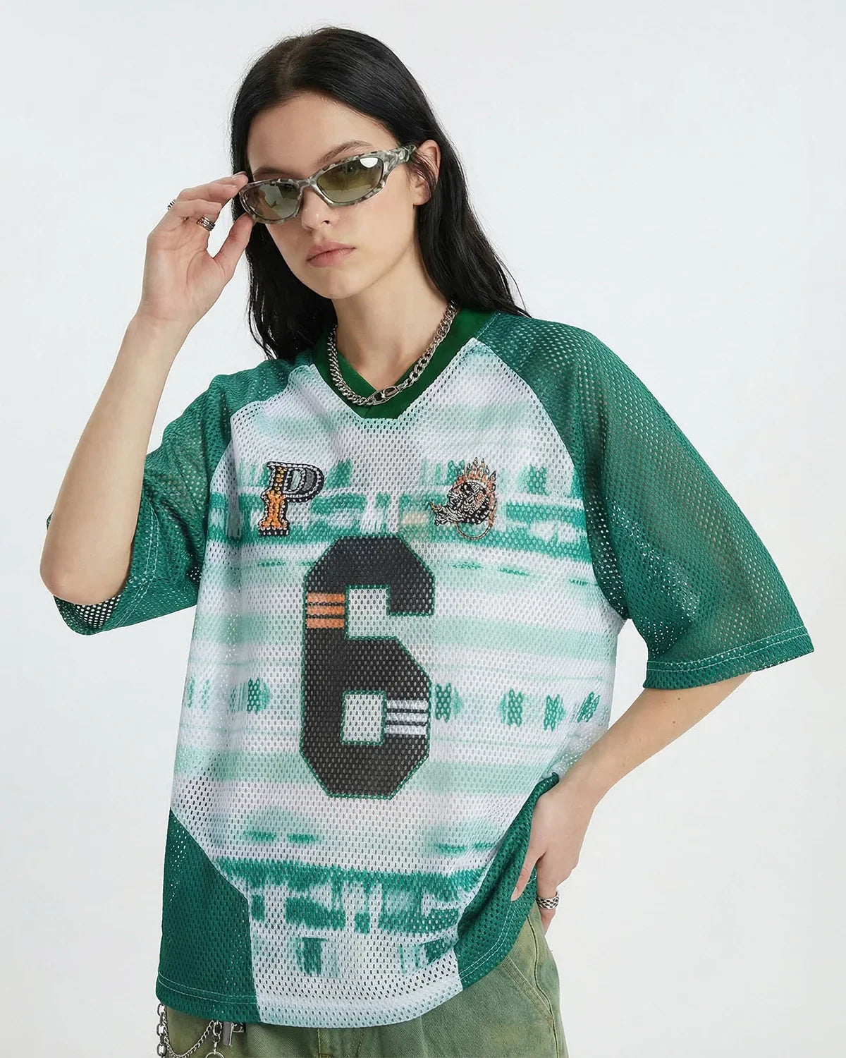 Colorblock Graphic Mesh Jersey