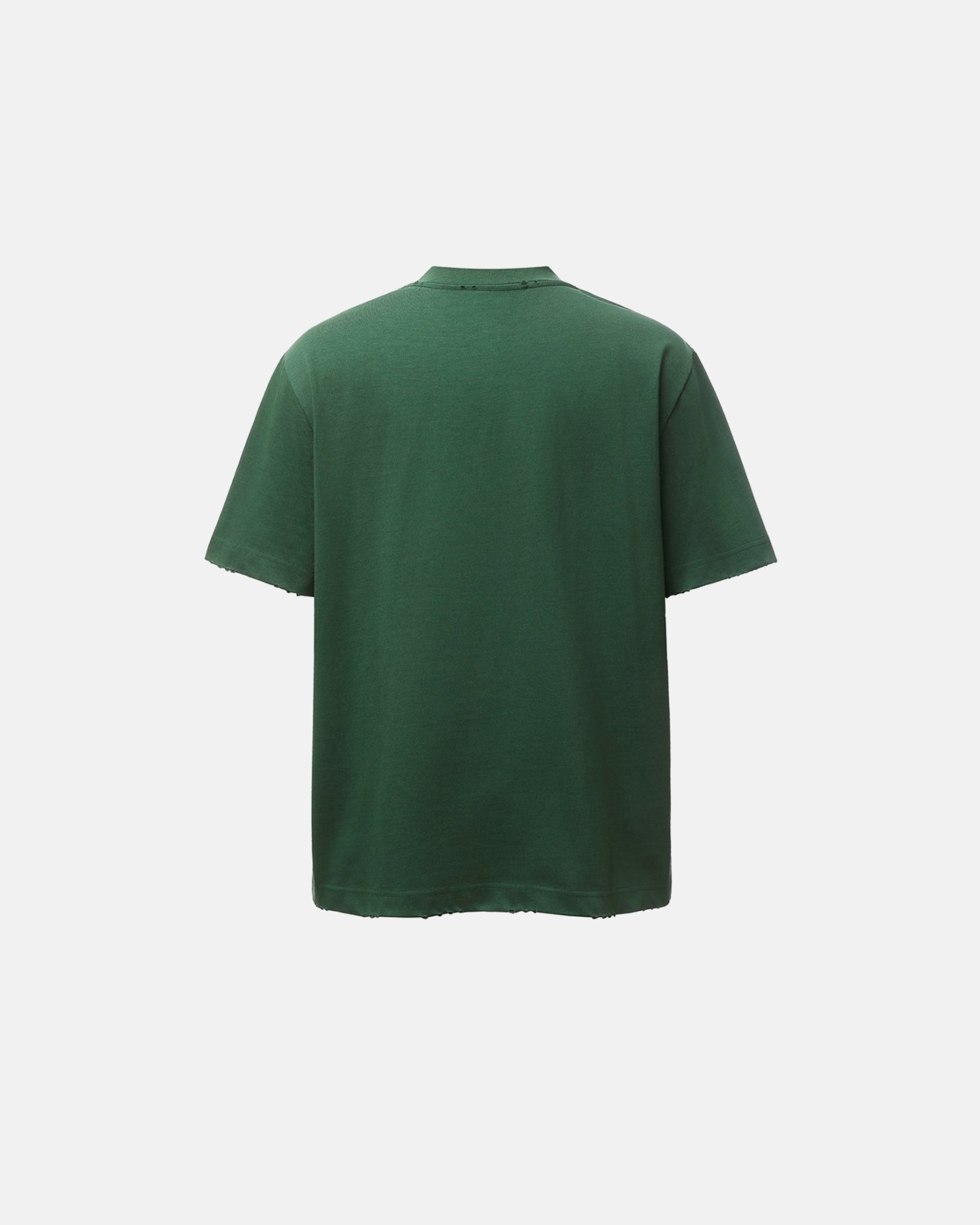 Distressed Washed Mock Neck T Shirt