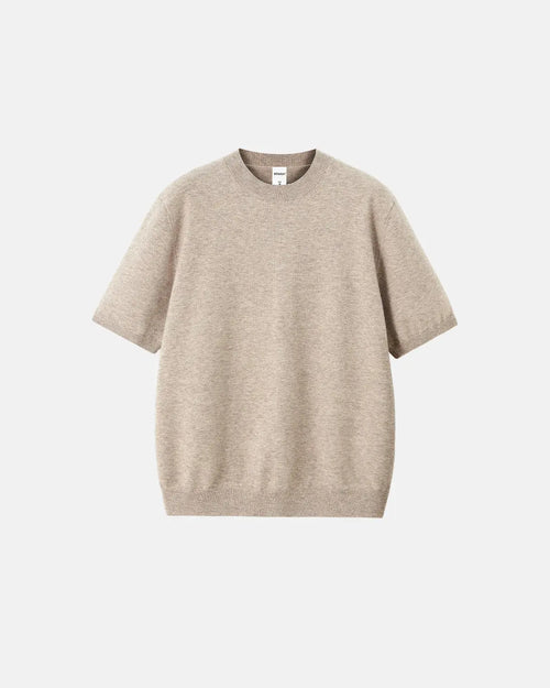 Knitwear Short-sleeved Crewneck Tee - Khaki / S