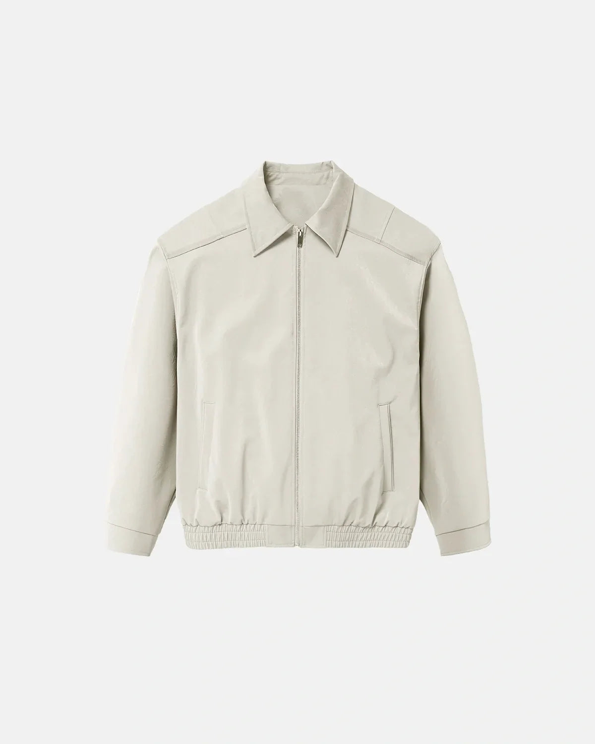 Minimalist PU Leather Zip Up Jacket