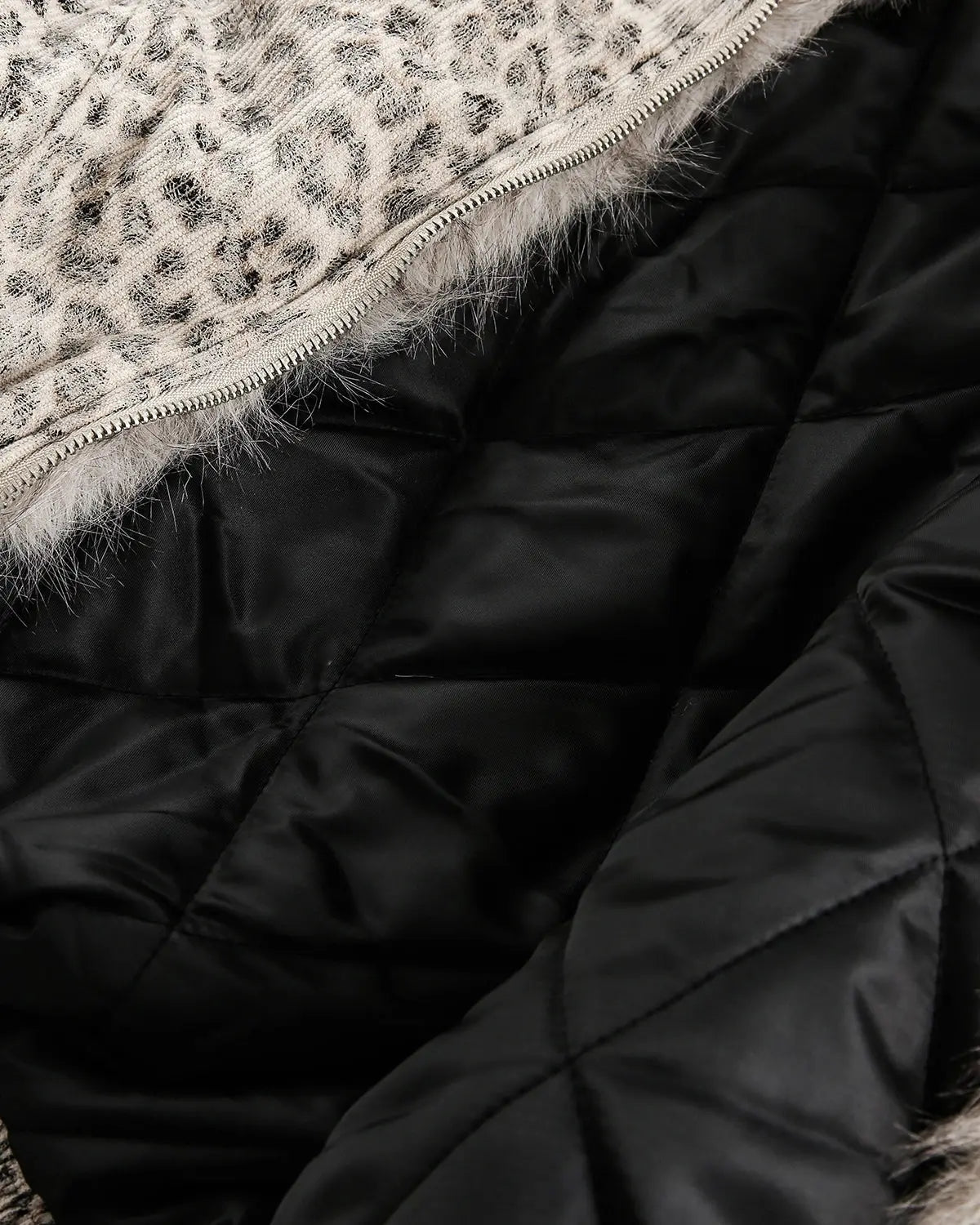 Leopard Faux Fur Lined Bomber Jacket MADXMARX