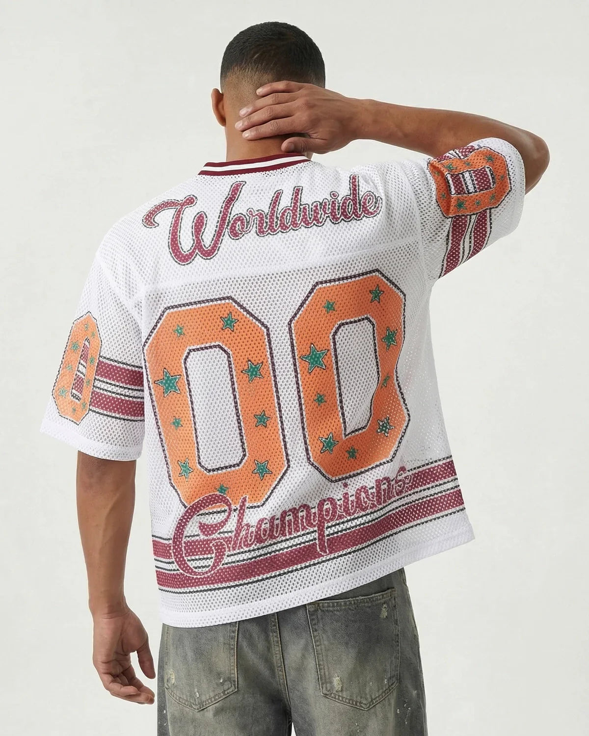 Maillot de foot en maille étoile graphique