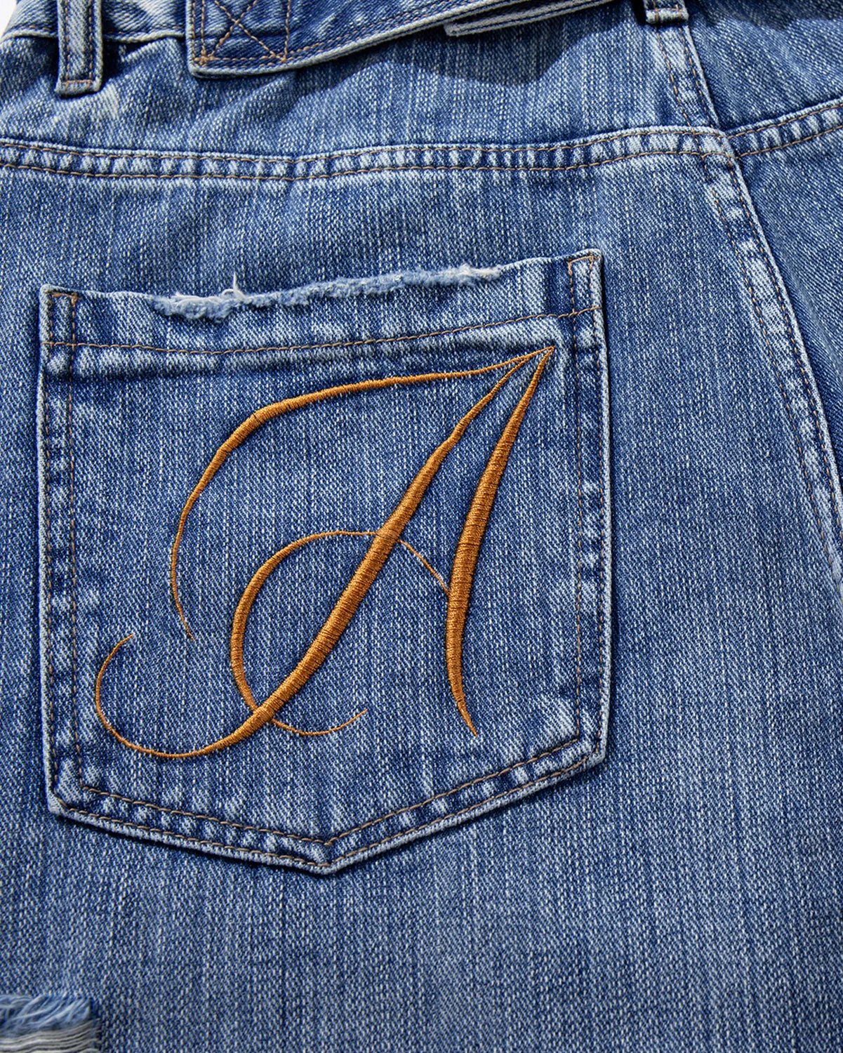 Cinch Back Distressed Denim Jorts