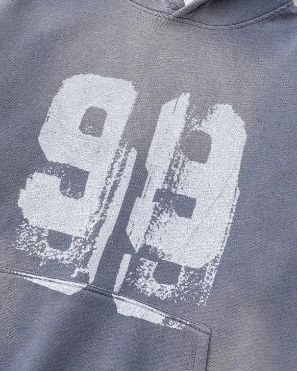 Graffiti Print Washed Fleece hoodie