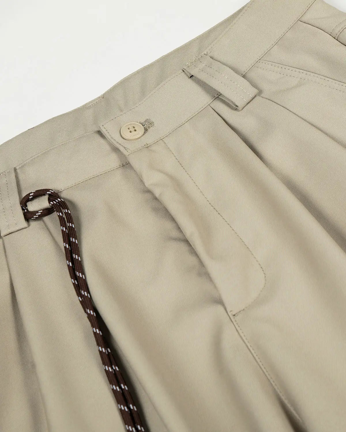 Rope Belt Wide Leg Tailored Pants