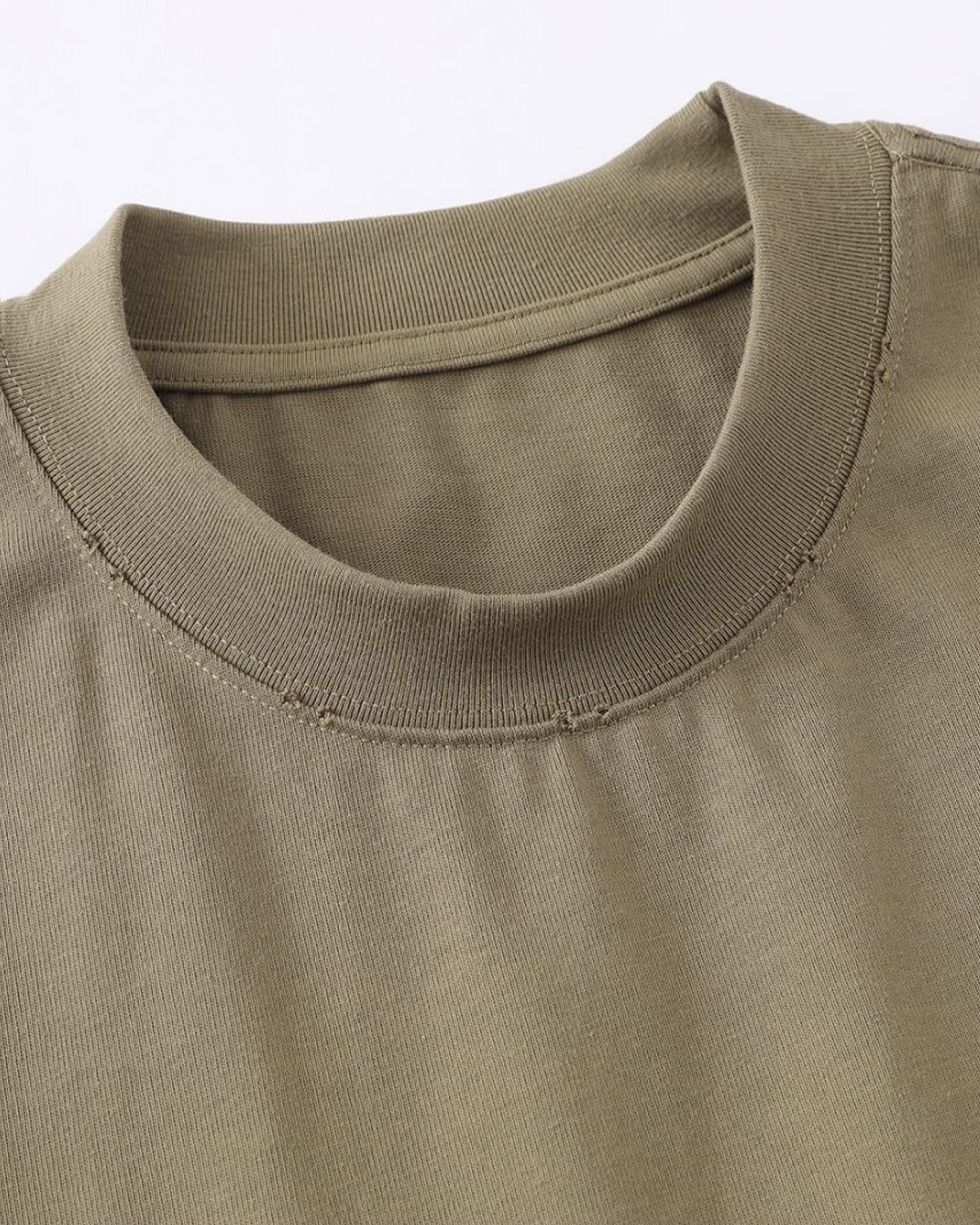 Distressed Washed Mock Neck T Shirt
