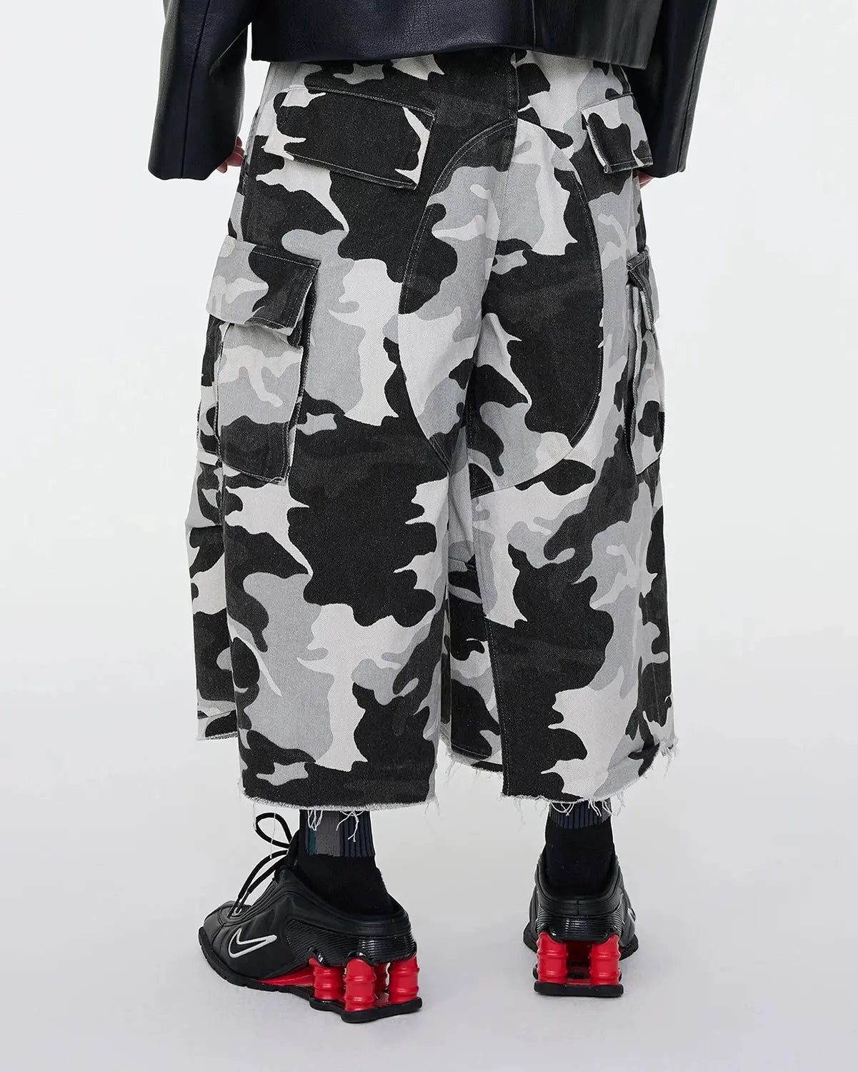 Glitter Camo Cargo Longline Shorts