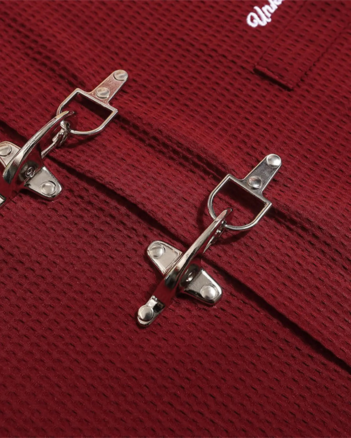 Waffle Shirt with Metal Clasp Detail