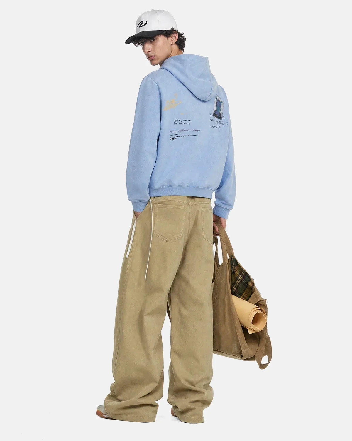 Graffiti Washed Zip Up Hoodie