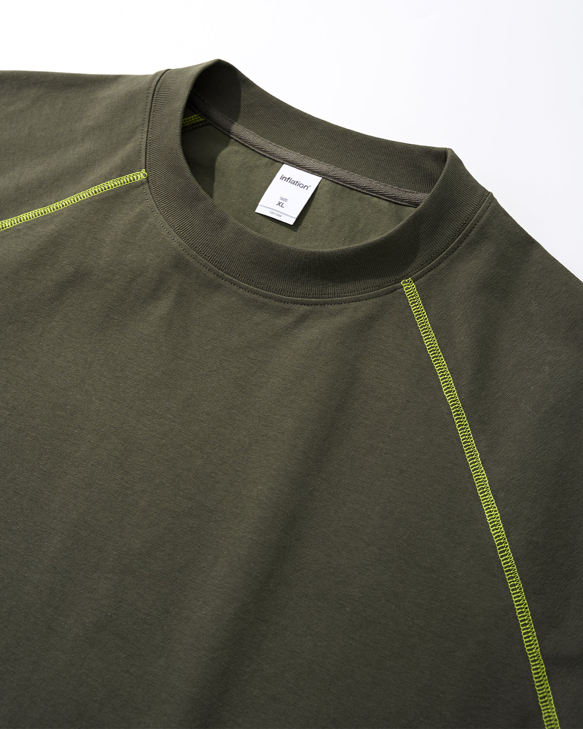 Contrast Color Stiching Stretch T-shirt