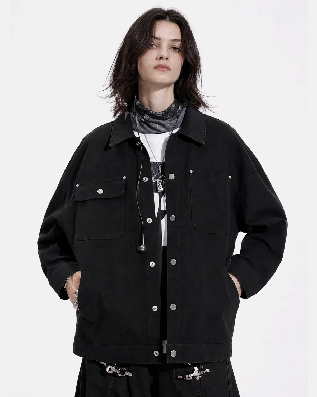 Veste de travail à poche asymétrique