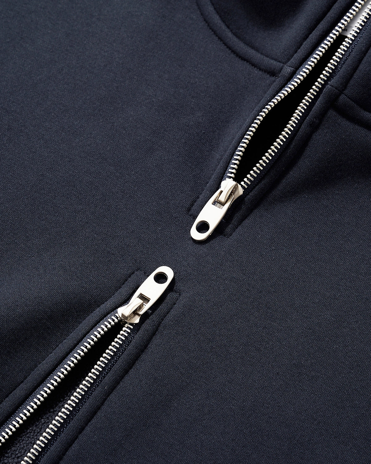 Sweats à capuche zippés en double avec col montant