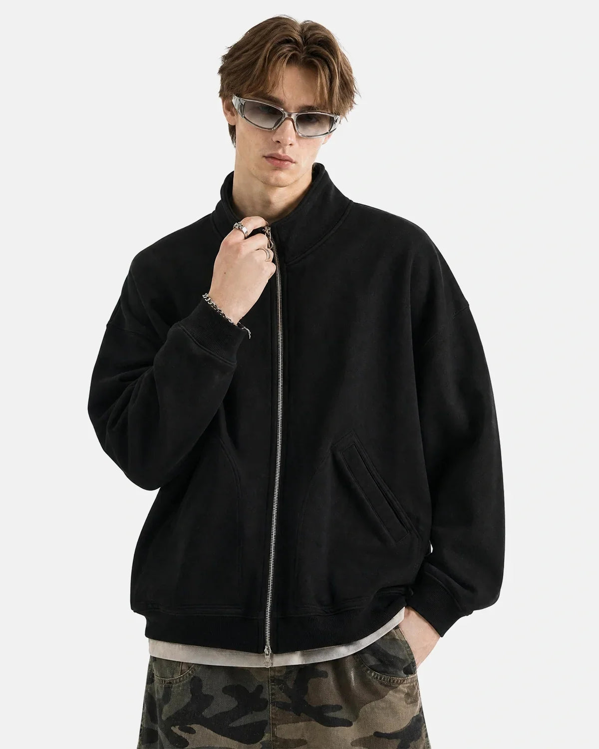 Polar Fleece High Neck Zip Up Jacket