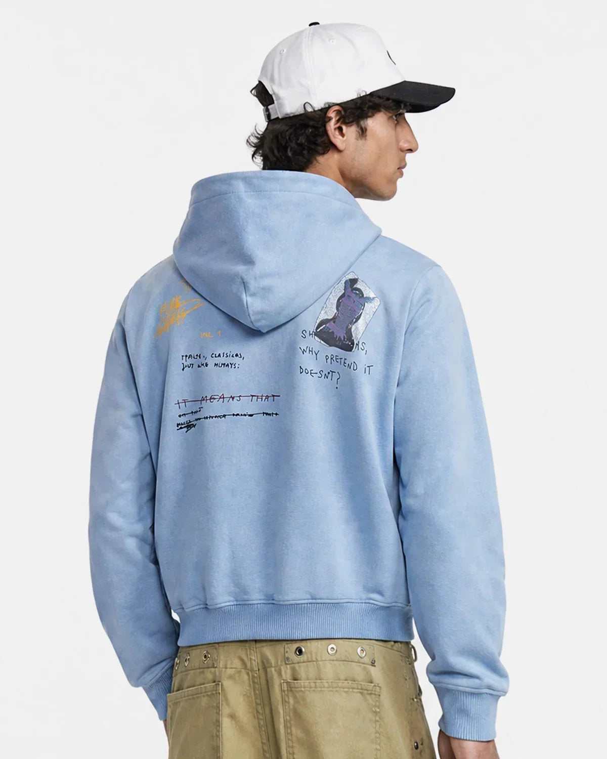 Graffiti Washed Zip Up Hoodie