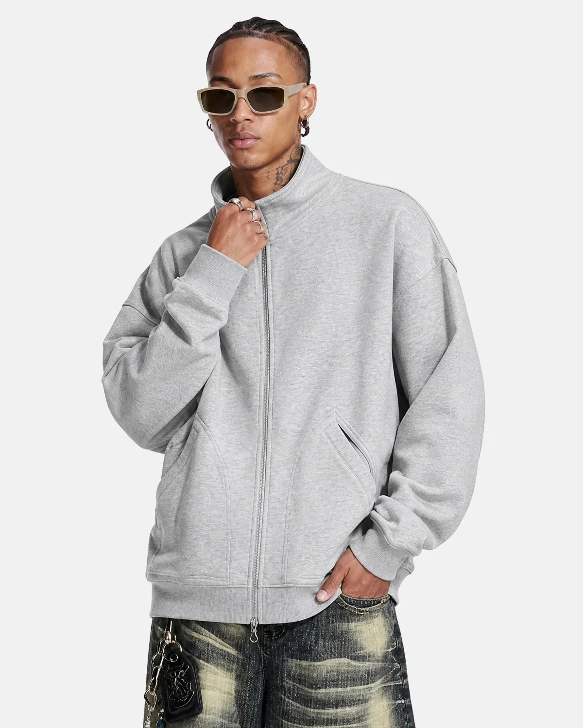 Polar Fleece High Neck Zip Up Jacket