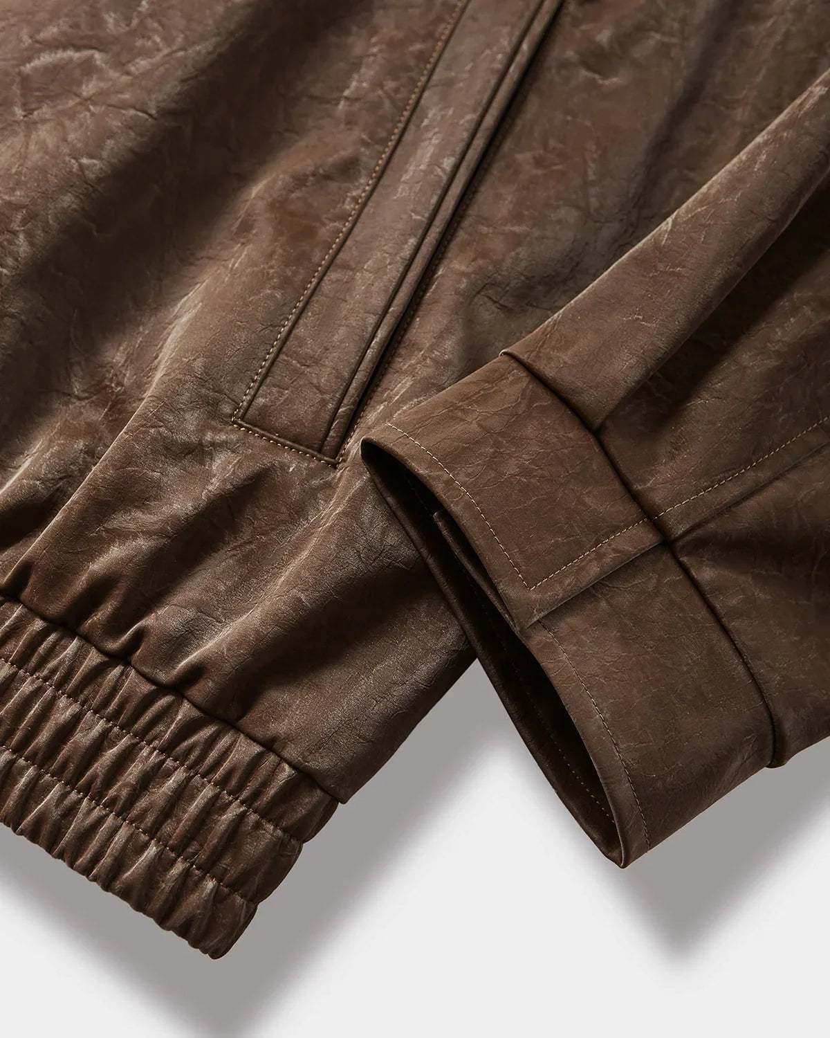 Minimalist PU Leather Zip Up Jacket