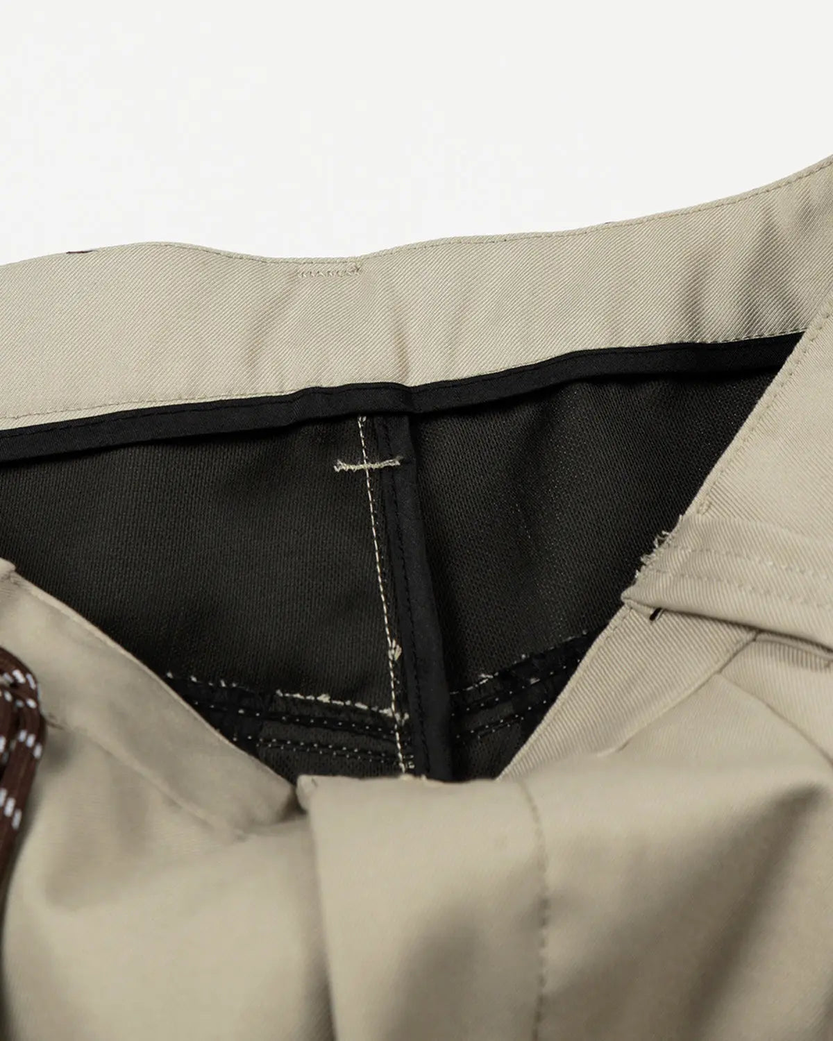 Rope Belt Wide Leg Tailored Pants