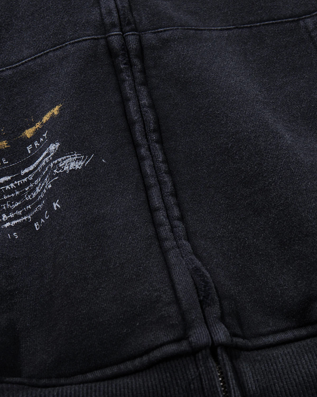 Graffiti Washed Zip Up Hoodie