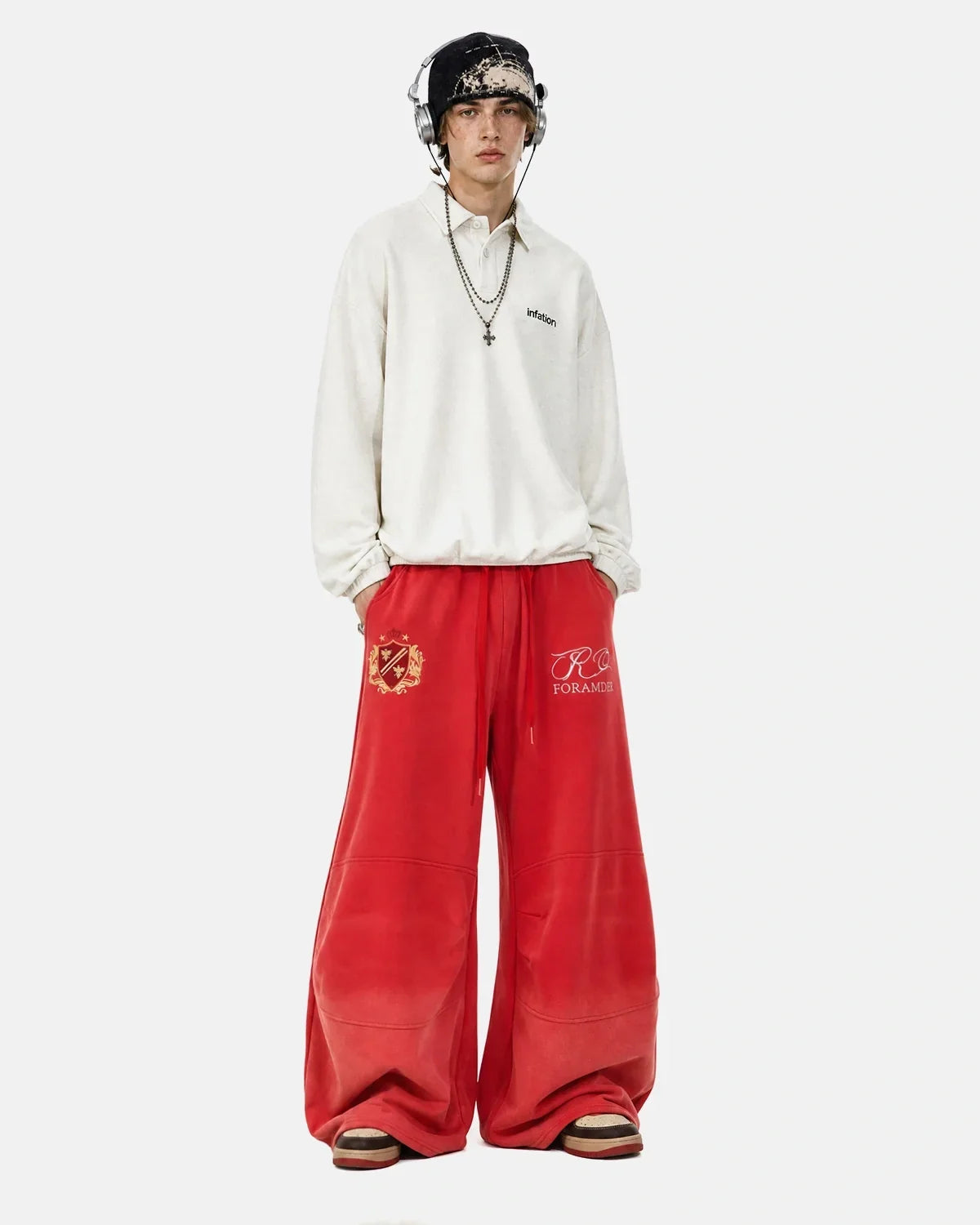 Gothic Graphic Washed Barrel Sweatpants